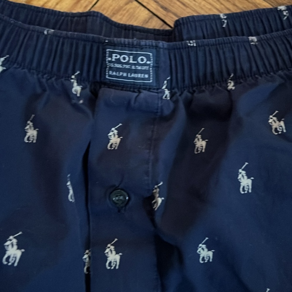 polo ralph lauren navy sleep pants size: M but its stretched real fit: XL - Picture 3 of 6